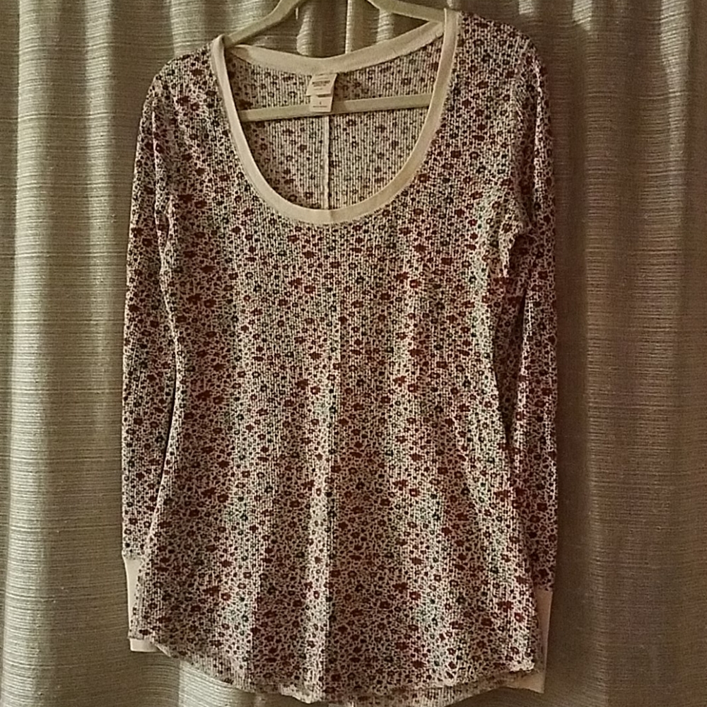 Cream Floral Longsleeved Shirt